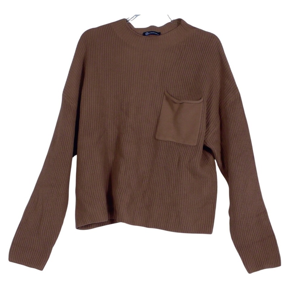 Pretty Garden Women's Sweater Top‎ New XL oversized Camel  Pocket Long Sleeve